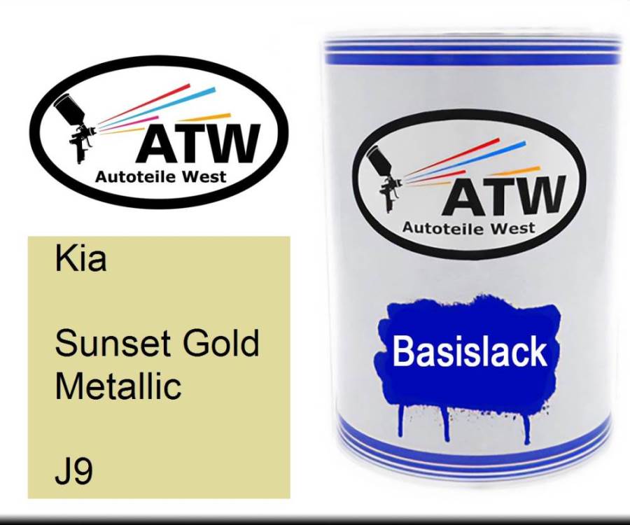 Kia, Sunset Gold Metallic, J9: 500ml Lackdose, von ATW Autoteile West.